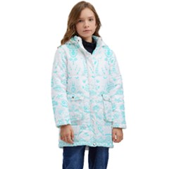 Deep Sea T- Shirt Deep Sea Food Chain Pattern (white) T- Shirt Kid s Hooded Longline Puffer Jacket by maxcute