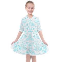 Deep Sea T- Shirt Deep Sea Food Chain Pattern (white) T- Shirt Kids  All Frills Chiffon Dress by maxcute