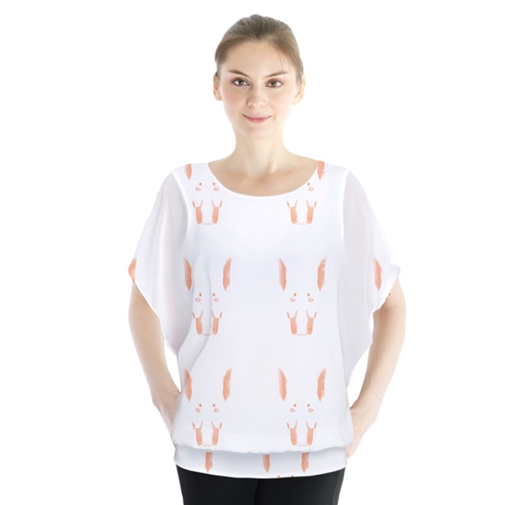 Doberman Pinscher Dog Pattern T- Shirt Doberman Pinscher Dog Pattern T- Shirt Batwing Chiffon Blouse