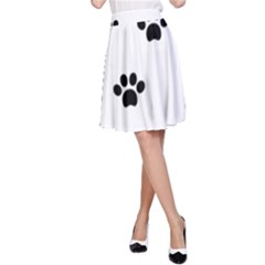 Dog Paw Print T- Shirt Paw Pattern 6 A-line Skirt by maxcute