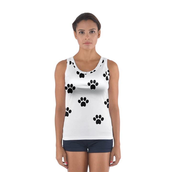 Dog Paw Print T- Shirt Paw Pattern 6 Sport Tank Top 