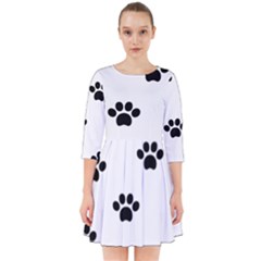 Dog Paw Print T- Shirt Paw Pattern 6 Smock Dress by maxcute