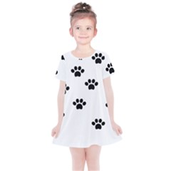 Dog Paw Print T- Shirt Paw Pattern 6 Kids  Simple Cotton Dress by maxcute