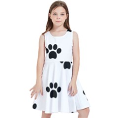 Dog Paw Print T- Shirt Paw Pattern 6 Kids  Skater Dress