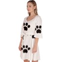 Dog Paw Print T- Shirt Paw Pattern 6 Velour Kimono Dress View2