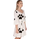 Dog Paw Print T- Shirt Paw Pattern 6 Velour Kimono Dress View3