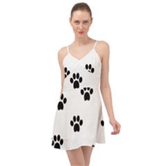 Dog Paw Print T- Shirt Paw Pattern 6 Summer Time Chiffon Dress