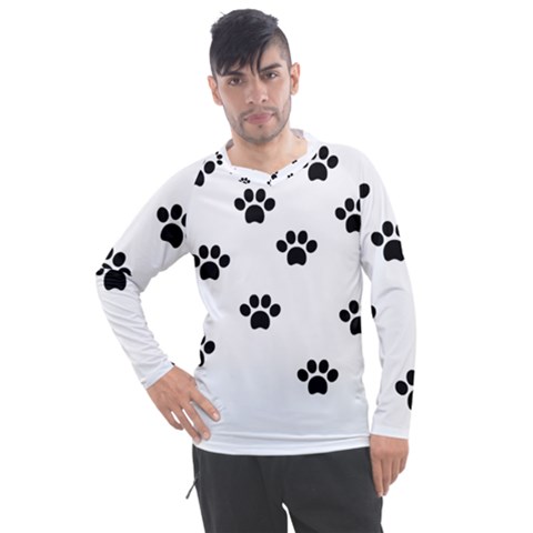 Dog Paw Print T- Shirt Paw Pattern 6 Men s Pique Long Sleeve Tee by maxcute