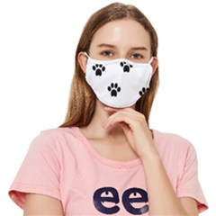 Dog Paw Print T- Shirt Paw Pattern 6 Fitted Cloth Face Mask (adult) by maxcute