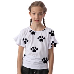 Dog Paw Print T- Shirt Paw Pattern 6 Kids  Cut Out Flutter Sleeves by maxcute