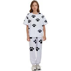 Dog Paw Print T- Shirt Paw Pattern 6 Kids  Tee And Pants Sports Set by maxcute