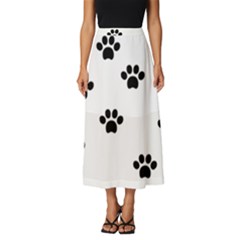 Dog Paw Print T- Shirt Paw Pattern 6 Classic Midi Chiffon Skirt