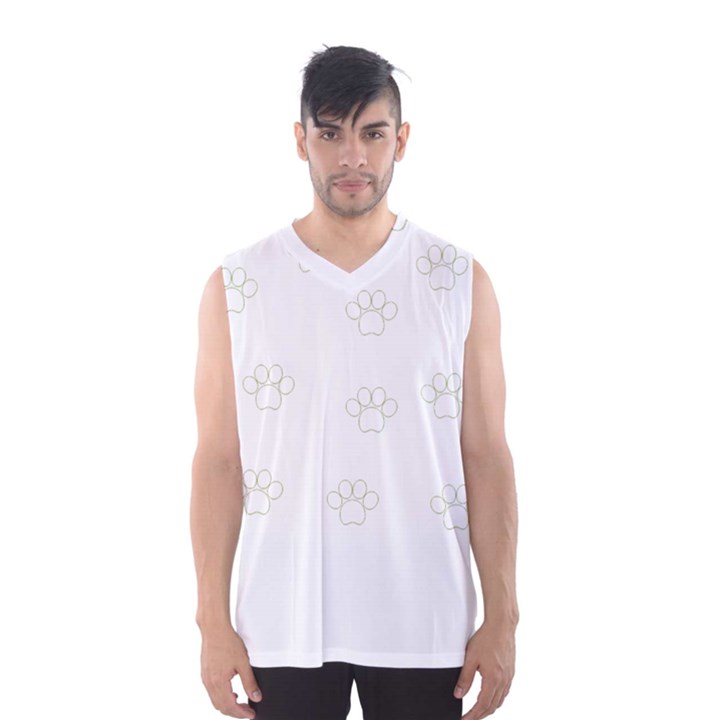 Dog Paw Print T- Shirt Paw Pattern T- Shirt Men s Basketball Tank Top