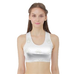 Dog Paw Print T- Shirt Paw Pattern T- Shirt Sports Bra With Border by maxcute