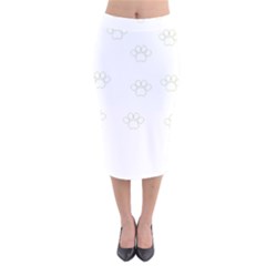 Dog Paw Print T- Shirt Paw Pattern T- Shirt Velvet Midi Pencil Skirt by maxcute