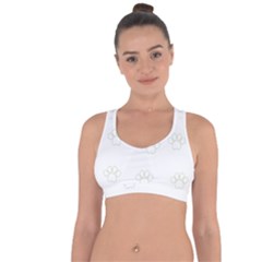 Dog Paw Print T- Shirt Paw Pattern T- Shirt Cross String Back Sports Bra by maxcute