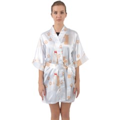 Dog Shih Tzu T- Shirtshih Tzu Dog Pattern T- Shirt Half Sleeve Satin Kimono  by maxcute