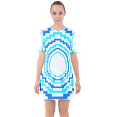 Easter Eggs T- Shirt Easter Egg Design T- Shirt Sixties Short Sleeve Mini Dress by maxcute