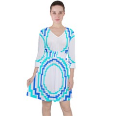 Easter Eggs T- Shirt Easter Egg Design T- Shirt Quarter Sleeve Ruffle Waist Dress by maxcute