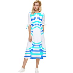 Easter Eggs T- Shirt Easter Egg Design T- Shirt Bow Sleeve Chiffon Midi Dress by maxcute