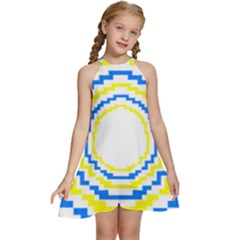 Easter Eggs T- Shirt Easter Eggs Pattern T- Shirt Kids  Halter Collar Waist Tie Chiffon Dress by maxcute