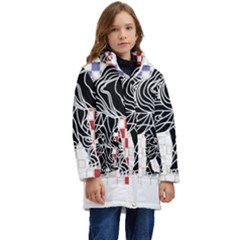 Elephant Art T- Shirtelephant T- Shirt Kid s Hooded Longline Puffer Jacket by maxcute