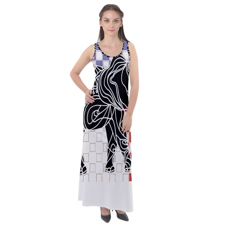 Elephant Art T- Shirtelephant T- Shirt Sleeveless Velour Maxi Dress