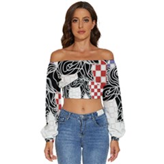 Elephant Art T- Shirtelephant T- Shirt Long Sleeve Crinkled Weave Crop Top