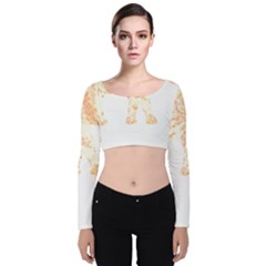 Elephant Lover T- Shirtelephant T- Shirt Velvet Long Sleeve Crop Top by maxcute