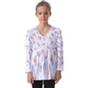 Exotic Flowers T- Shirt Modern Exotic Tropical Jungle Pattern T- Shirt Kids  V Neck Casual Top View1