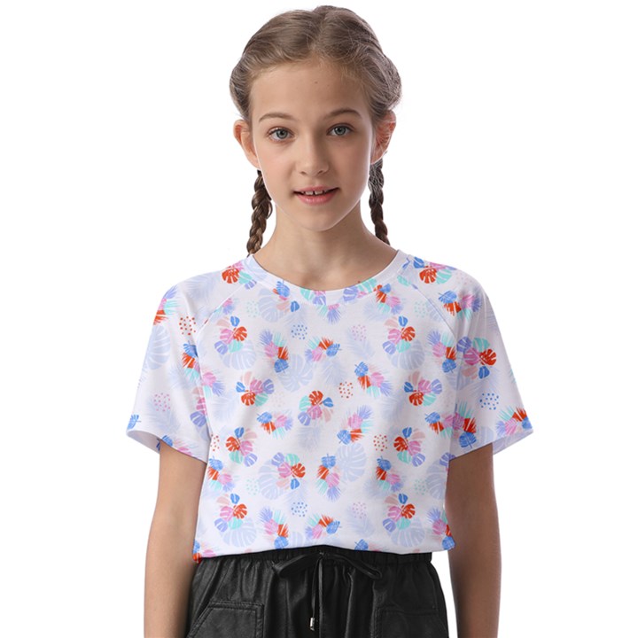 Exotic Flowers T- Shirt Modern Exotic Tropical Jungle Pattern T- Shirt Kids  Basic Tee