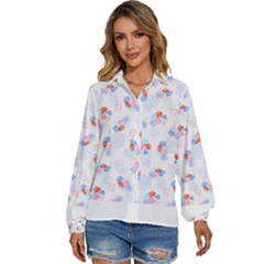 Exotic Flowers T- Shirt Modern Exotic Tropical Jungle Pattern T- Shirt Women s Long Sleeve Button Down Shirt