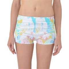 Fashion T- Shirt Fashion Tropical Pattern T- Shirt Reversible Boyleg Bikini Bottoms by maxcute