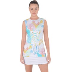 Fashion T- Shirt Fashion Tropical Pattern T- Shirt Lace Up Front Bodycon Dress by maxcute