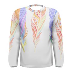 Feathers Design T- Shirtfeathers T- Shirt (1) Men s Long Sleeve Tee by maxcute