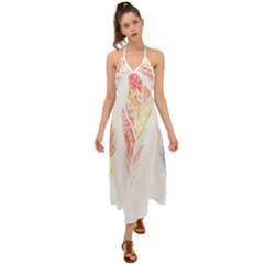 Feathers Design T- Shirtfeathers T- Shirt (1) Halter Tie Back Dress  by maxcute