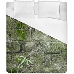 Old Stone Exterior Wall With Moss Duvet Cover (california King Size)