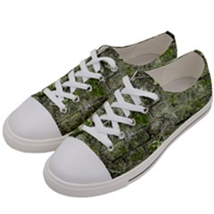 Old Stone Exterior Wall With Moss Men s Low Top Canvas Sneakers by dflcprintsclothing