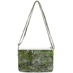 Old Stone Exterior Wall With Moss Double Gusset Crossbody Bag by dflcprintsclothing