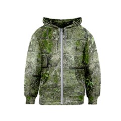 Old Stone Exterior Wall With Moss Kids  Zipper Hoodie by dflcprintsclothing