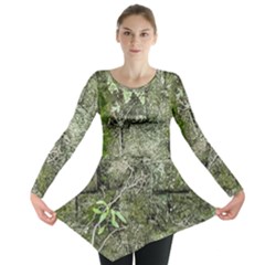 Old Stone Exterior Wall With Moss Long Sleeve Tunic 