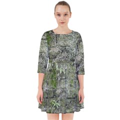 Old Stone Exterior Wall With Moss Smock Dress by dflcprintsclothing