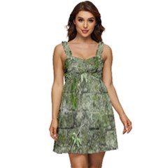 Old Stone Exterior Wall With Moss Ruffle Strap Babydoll Chiffon Dress by dflcprintsclothing