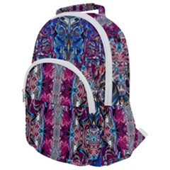 Abstract Blend Repeats Rounded Multi Pocket Backpack by kaleidomarblingart