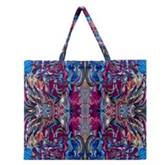 Abstract Blend Repeats Zipper Large Tote Bag by kaleidomarblingart