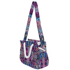 Abstract Blend Repeats Rope Handles Shoulder Strap Bag by kaleidomarblingart