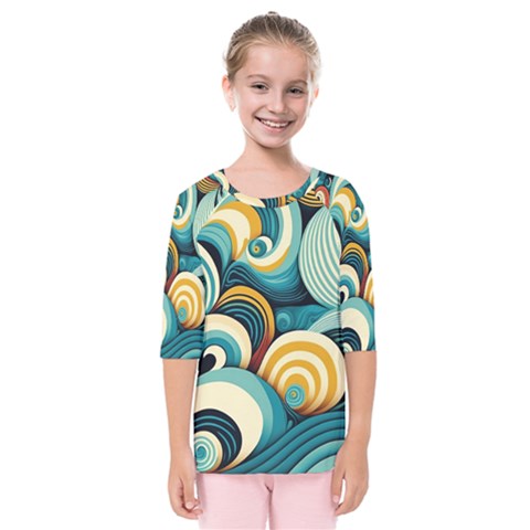 Waves Kids  Quarter Sleeve Raglan Tee by fructosebat