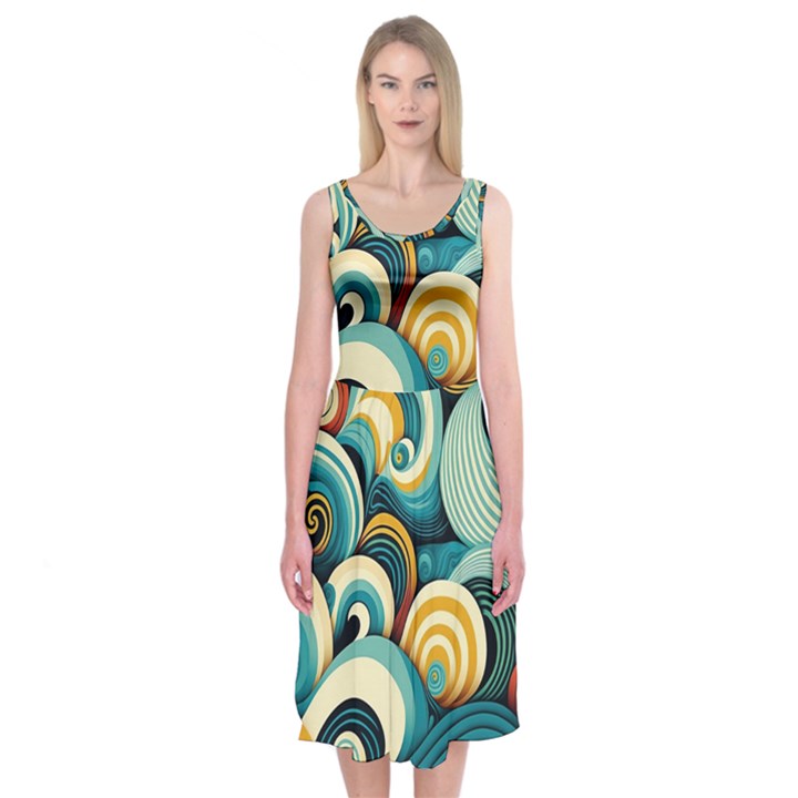 Waves Midi Sleeveless Dress