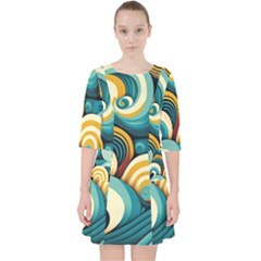 Waves Quarter Sleeve Pocket Dress by fructosebat