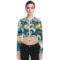 Waves Long Sleeve Zip Up Bomber Jacket by fructosebat